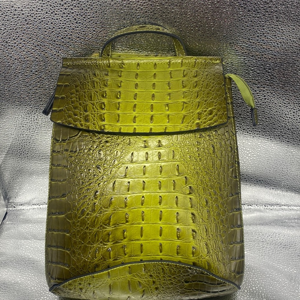 NWT Vegan Leather Sage Croc Convertible Backpack
